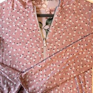 Posh Peanut Floral Hoodie - Pink and White